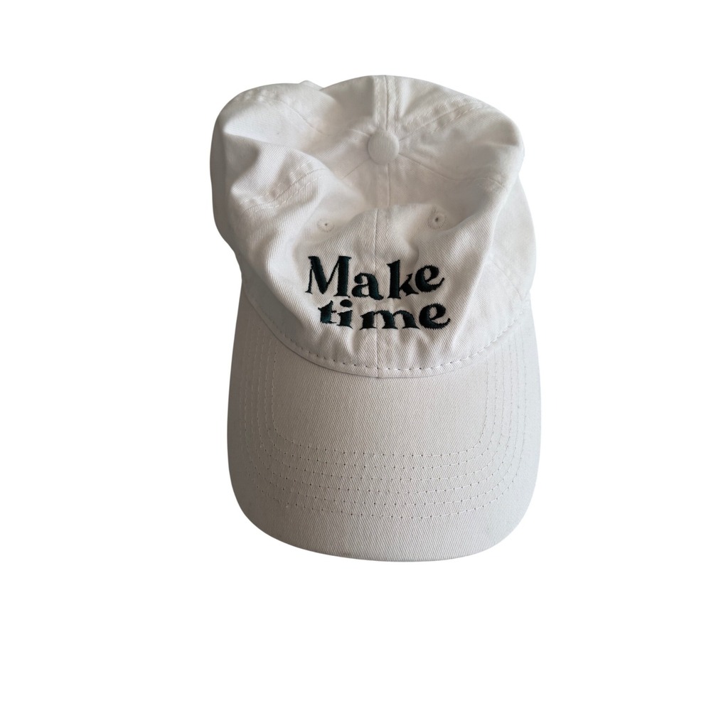 Make Time Brains Before‎ Manes White Embroidered Baseball Cap Hat Adjustable